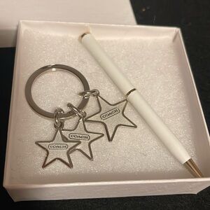 Coach Stars Keychain and Pen Set